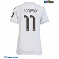 Camisa de Futebol Real Madrid Rodrygo Goes #11 Equipamento Principal Mulheres 2025-26 Manga Curta